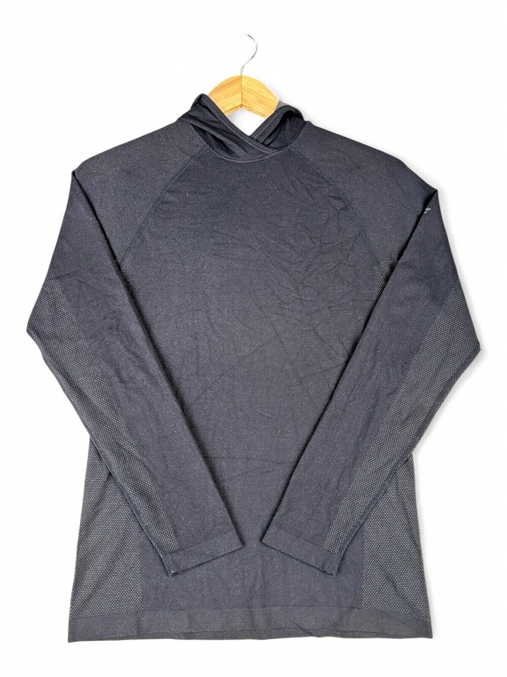 Fabletics XS Black Lightweight Hooded Long Sleeve Top